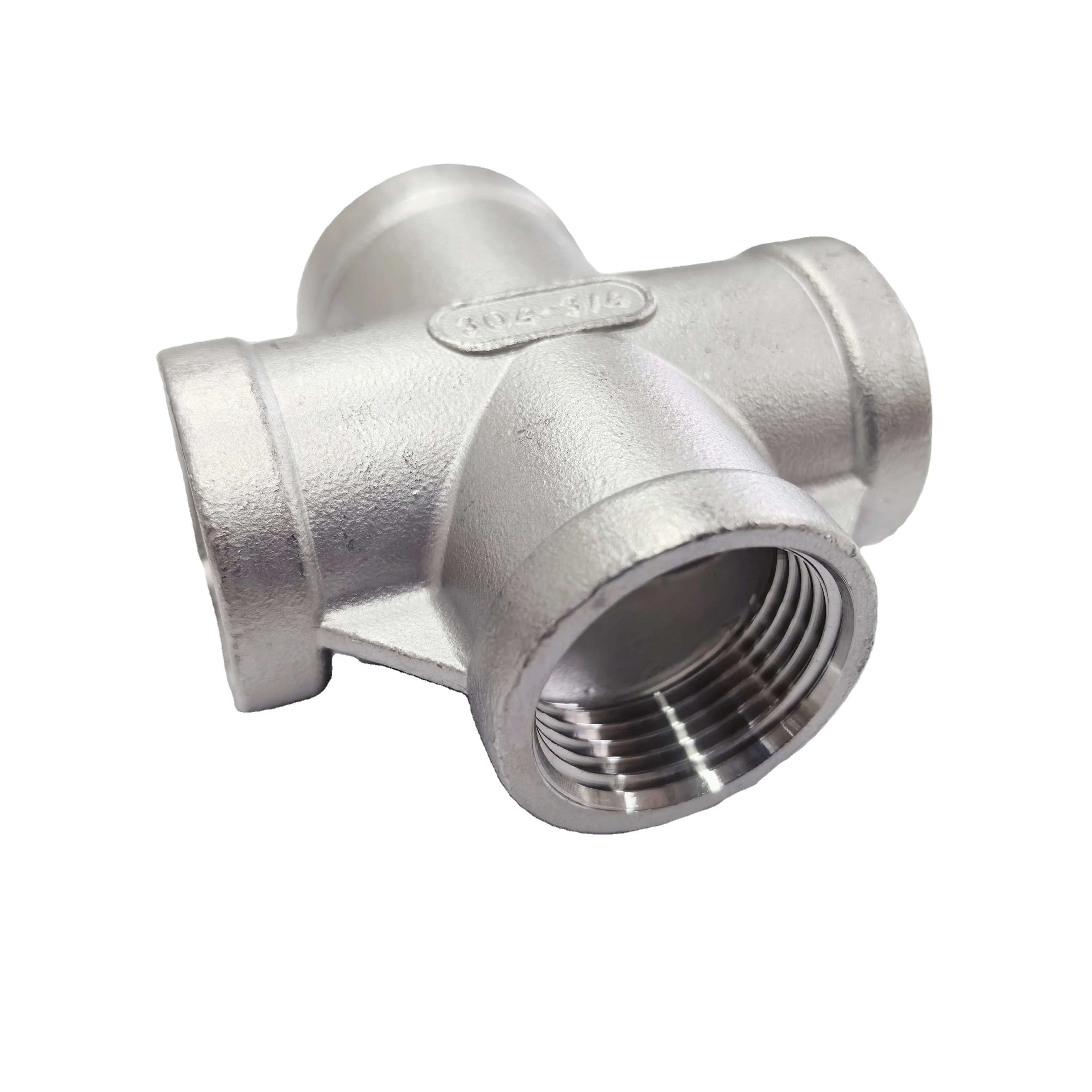 WM OEM 1/2' High-quality reduced internal wire cross-bend casting stainless steel 304 pipe manifolds four-way fittings