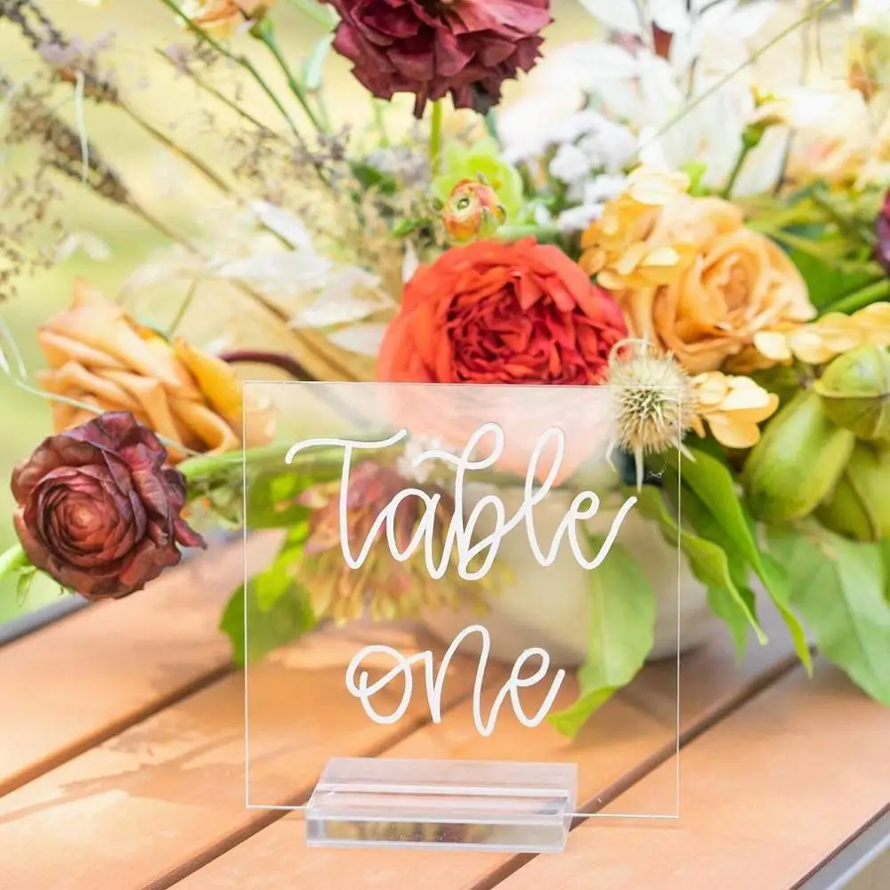 Индивидуальный Элегантный квадратный акриловый держатель для вывесок с цифрами