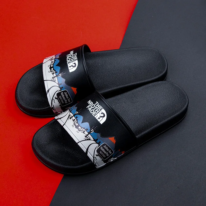 OEM Custom Logo Black Slides Footwear Sandal PVC Slippers Printing PVC Slide Sandal for women and men