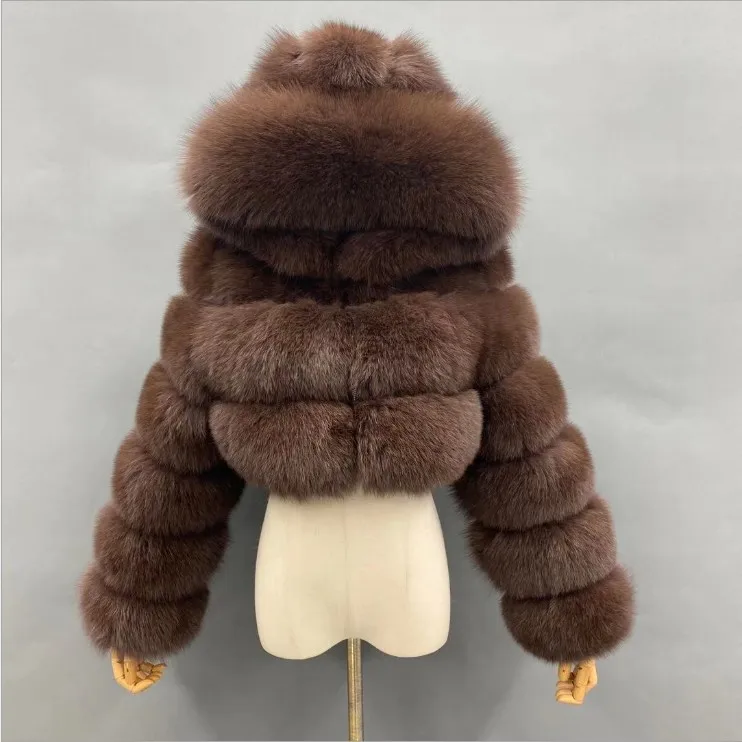 2022 winter women clothes short hooded faux fur coat different colors plus size fur coat