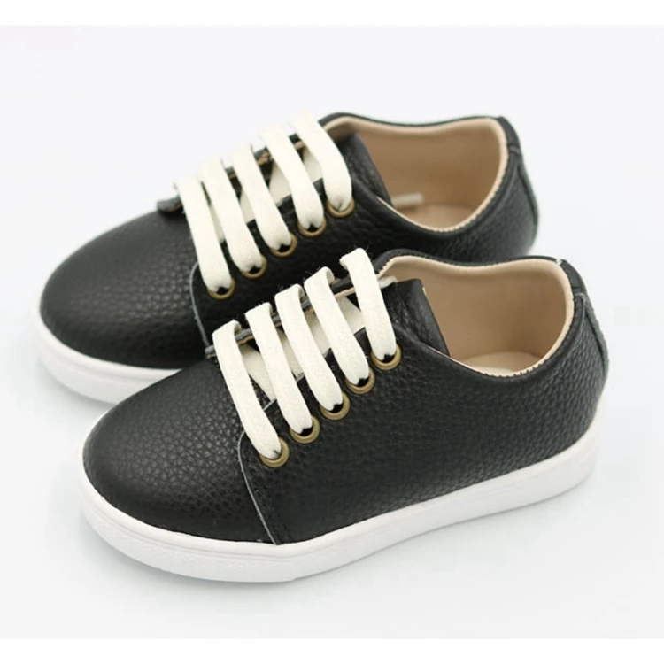 
Classical style Black And White Color Real Leather boys casual shoes children school shoes black 