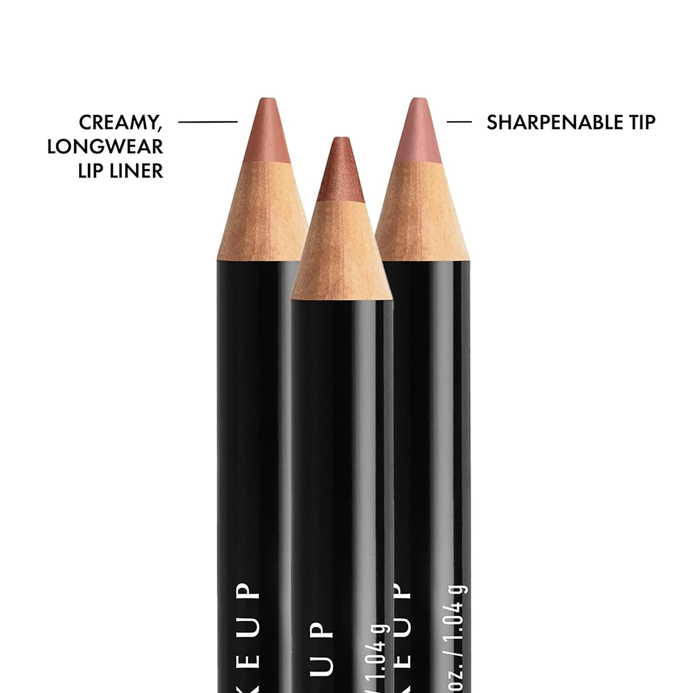 Private Label Matte Lip Liner Pencil Vegan Cosmetics Brown Nude Pink Red Wooden Longlasting  Waterproof Lip Liner