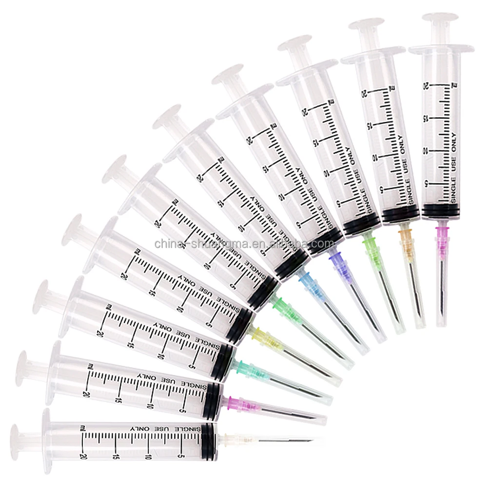 CE ISO approved 1ml 3cc 5ml 10ml 20cc 60ml different specifications of syringe with needle in china