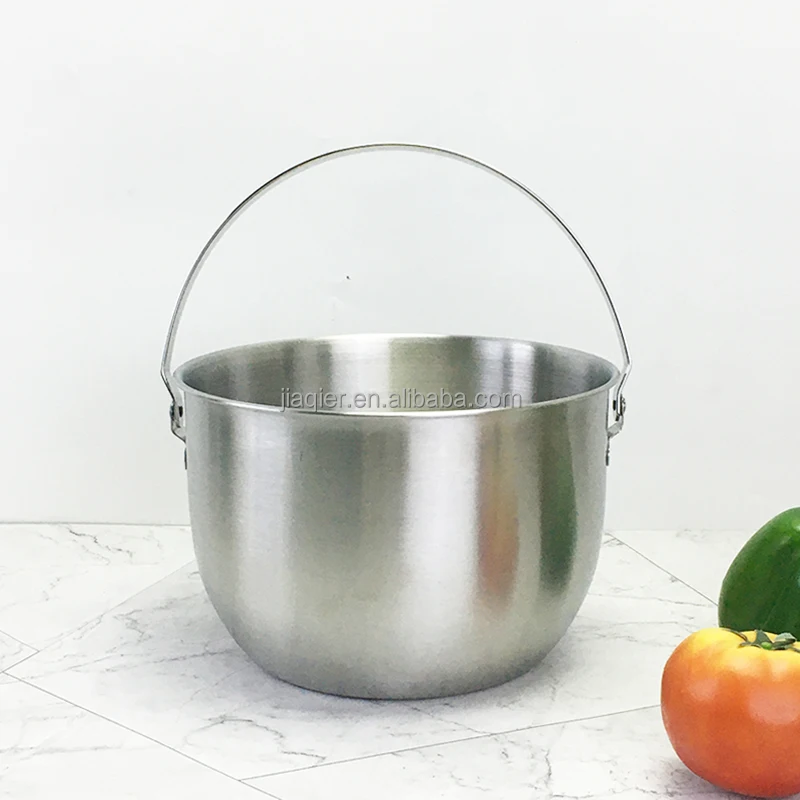304Stainless steel handle lard basin plus high oil pot Large caliber kitchen storage tank