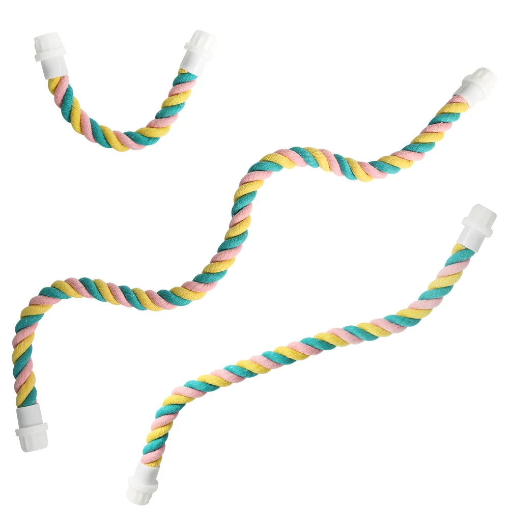 Factory Direct Bird Cage U-Shaped Standing Pole Funny Bird Toy Cats PC Material Parrot Climbing Cotton Rope Special Cotton Rope