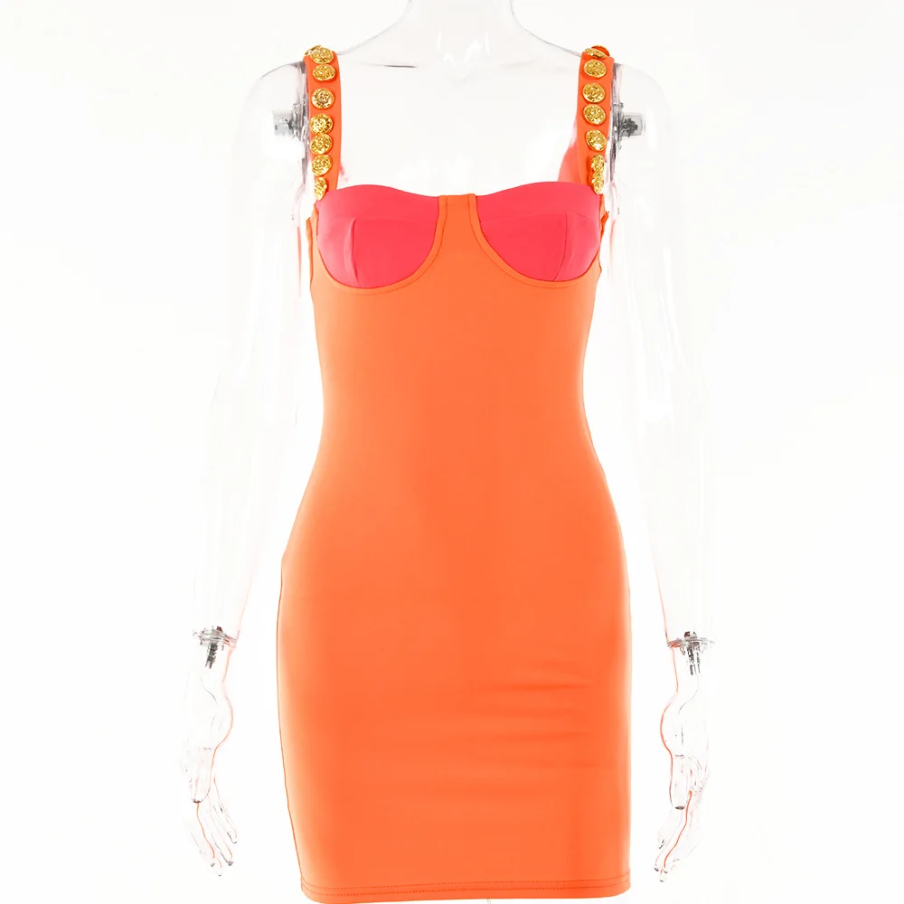 2022 New Arrivals Fashion Women Clothes Patchwork Candy Color Sleeveless Dresses Elegant and Wild Ladies Party Dress 2 Sets S-L