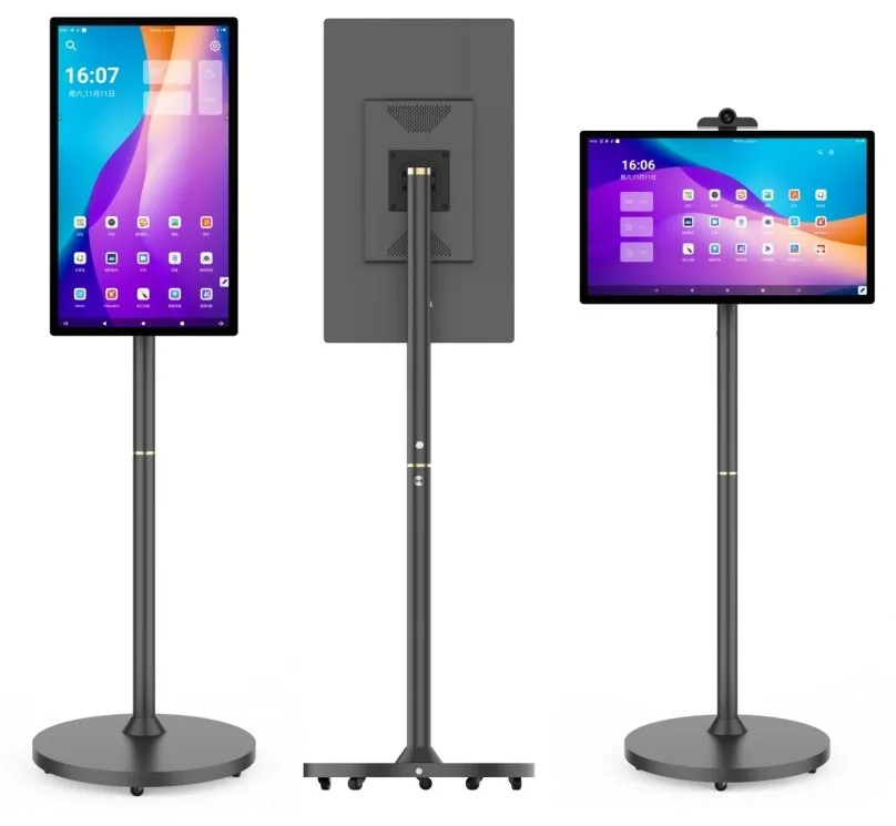 Floor Standing portable tv Stand Follow By Me Vertical Display Touch Screen 32 inch Smart Tv