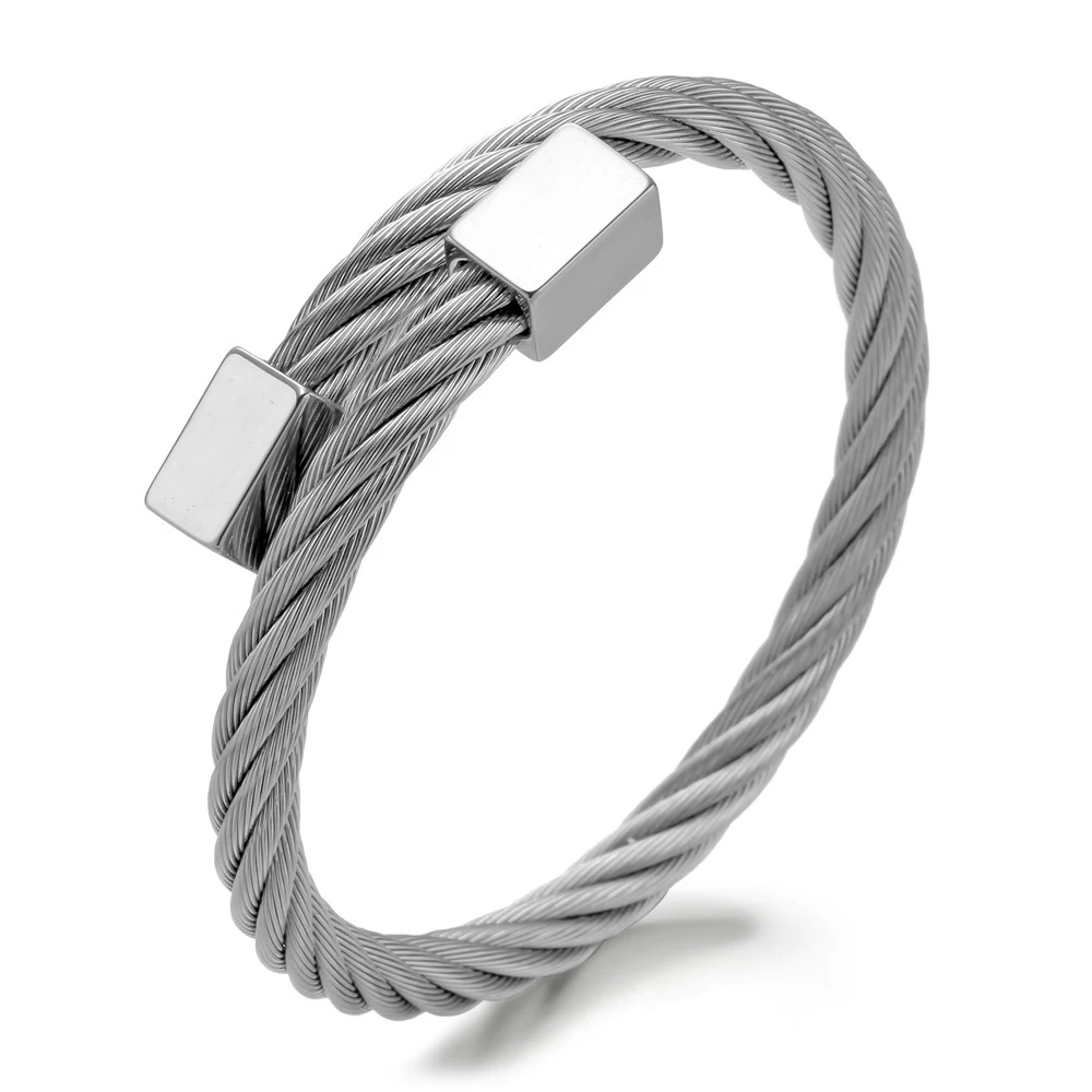 Wholesale strong hot selling cable wire bracelet stainless steel