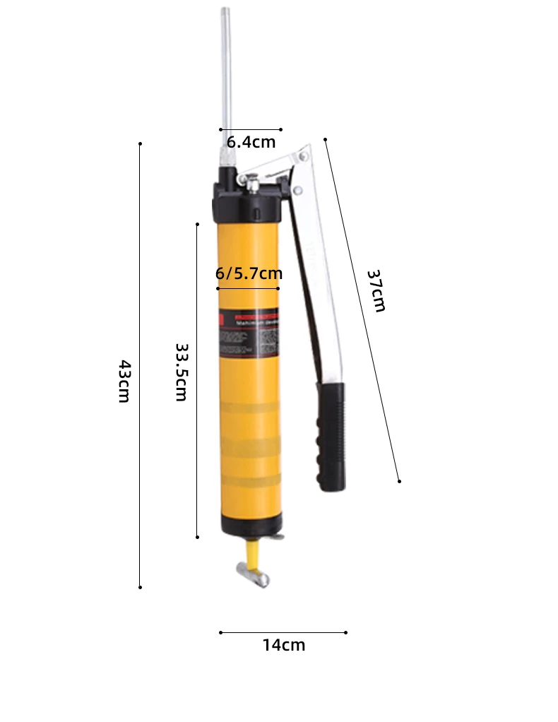 Hand Grease Gun 900CC High Pressure Manual Grease Pump Oil Filling Gun for Maintenance Equipment
