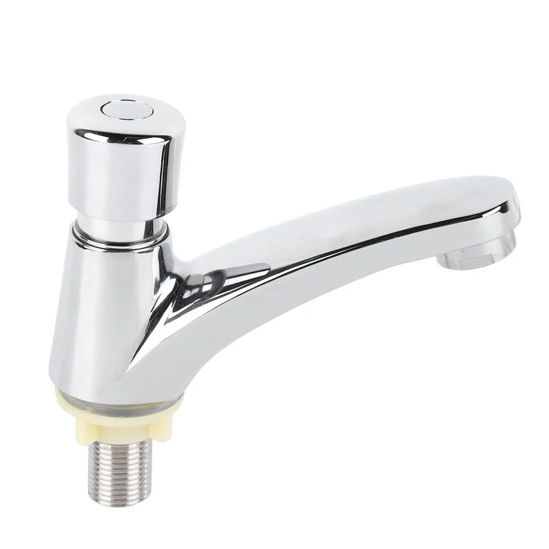 Public Self Closing Wall Mounted Touchless Bathroom Time Delay Faucet