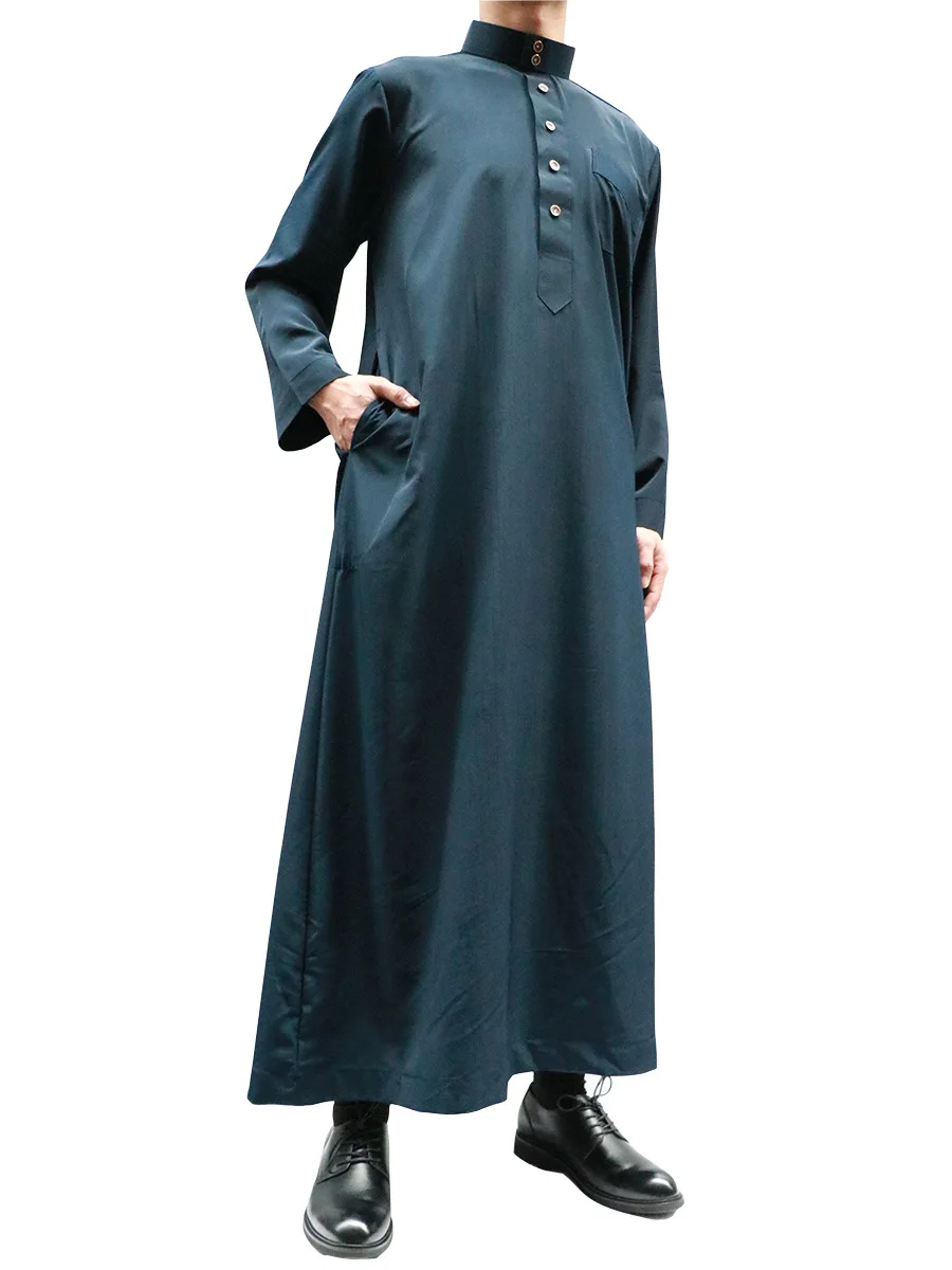 
Hot sale Muslim thobe for men solid color sells Pakistan Arab arabic thobe men 
