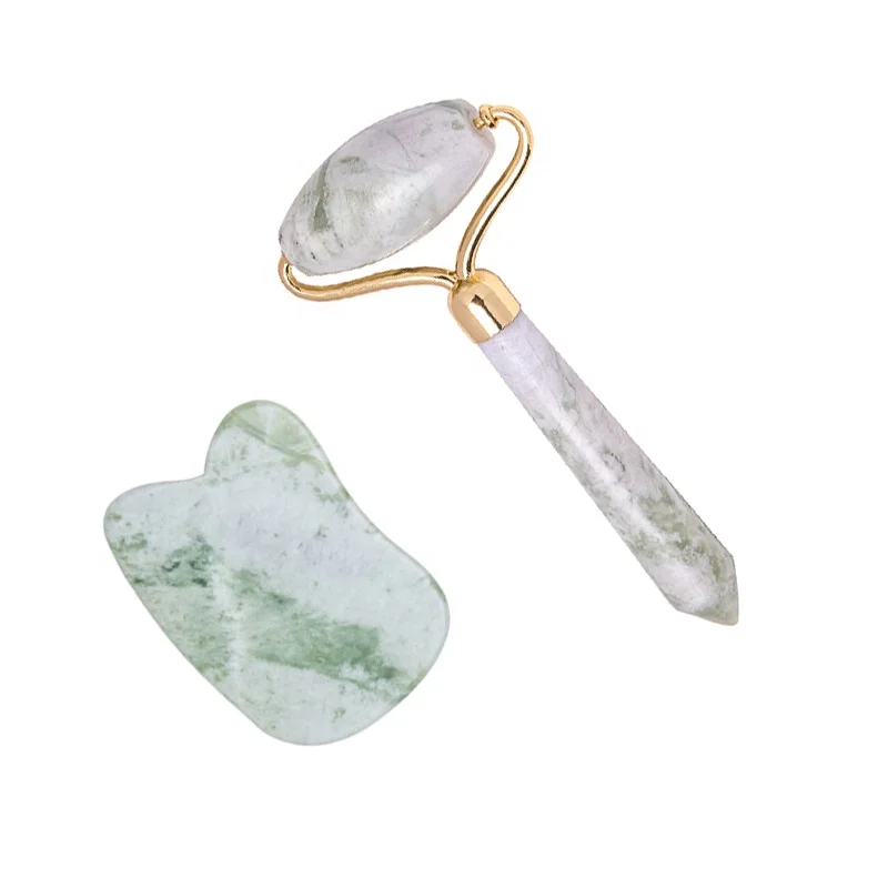  Natural Authentic Noiseless Jade Stone Roller Healthy Face Massage and