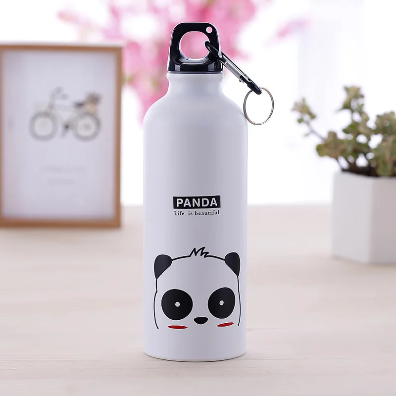 Printed Cute Animal Buckle Aluminum Travel Mountaineering Sports Water Bottle