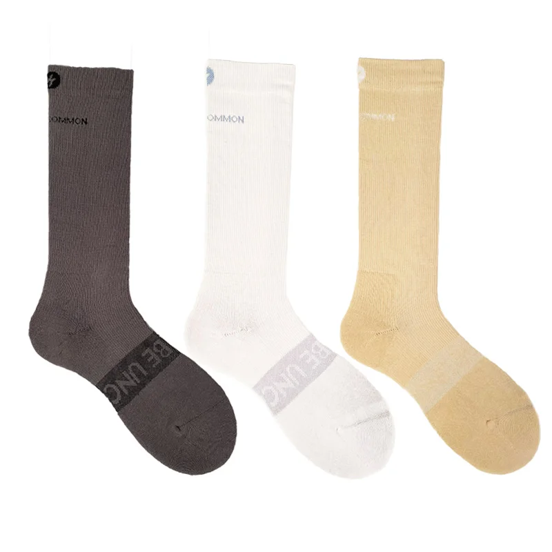 Stripe tan compression men socks with logo bamboo OEM ODM Cotton sports  sock unisex crew custom fashion camel  socks