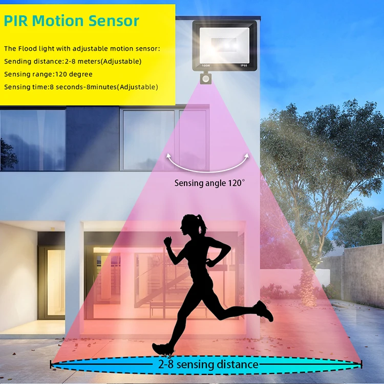 10W 50W 100W 200W 600W LED Flood Light 220V 110V Waterproof PIR Motion Sensor Floodlight Outdoor Wall Light Flood Lamp Spotlight