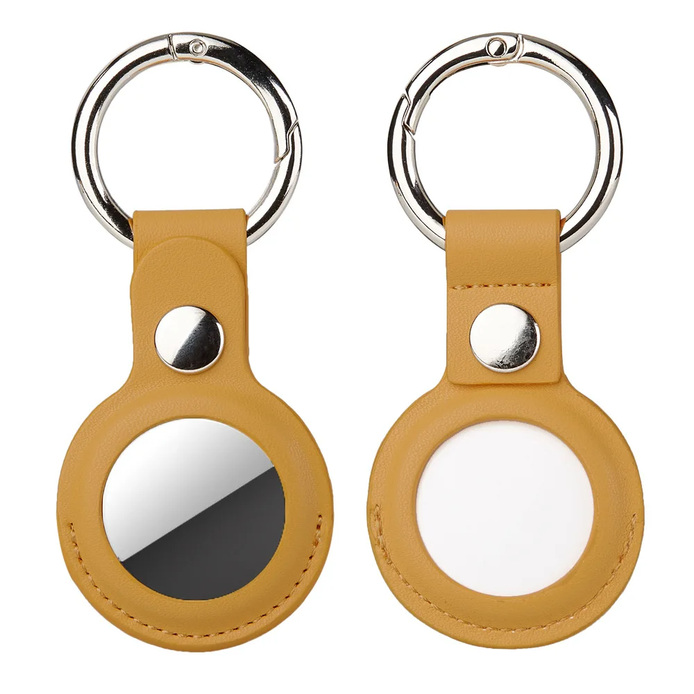 PU Leather Keychain Case for Airtags Protective Cover Bumper Shell Anti-scratch For Air Tag Case Key Ring Holder