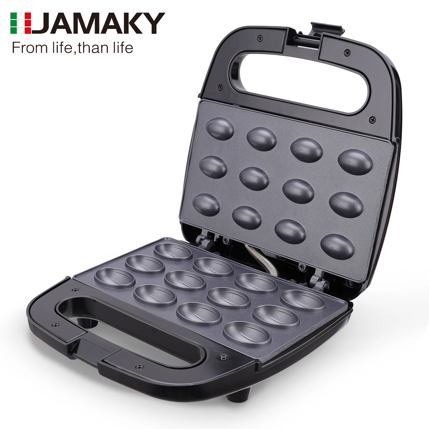 JAMAKY Kitchen Home Use Professional Breakfast Electric Machine with Indicator Light Non-Stick Plate Olive-Sandwich Ma