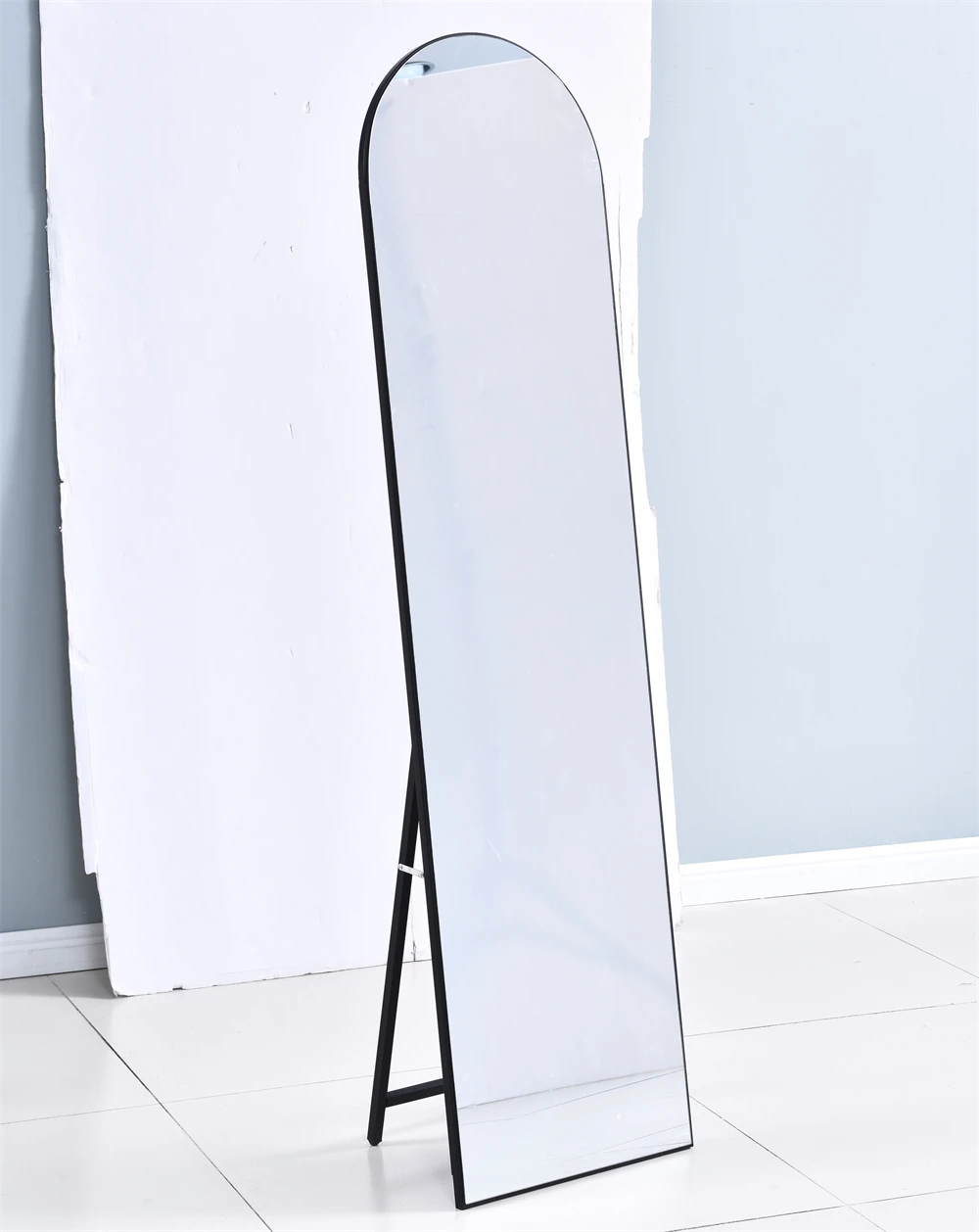 Arch metal frame free stand dressing full length rectangular long luxury floor standing mirrors