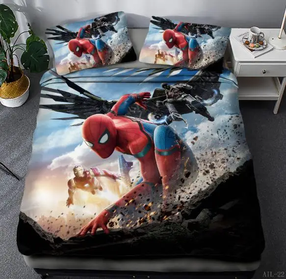 
Cartoon Single Size Luxury 3pc Duvet Cover , Microfiber Comforter 3D kids character bedding. 