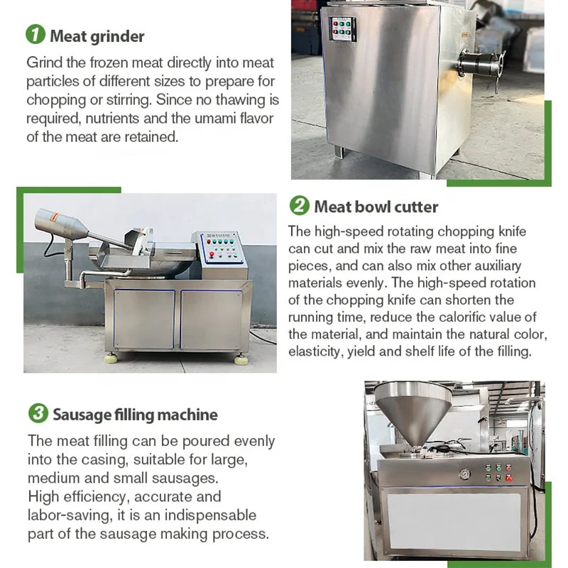 Complete Maquina Embutidora De Chorizo Automatico Smoked Russian Sausage Production Line Make Machine in China