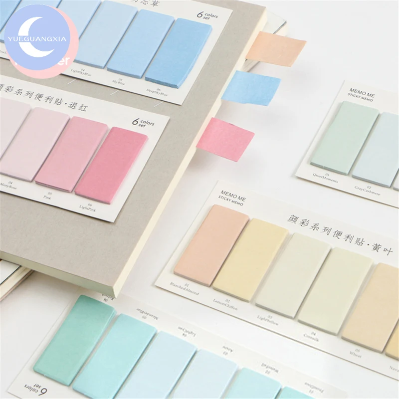 Mr. paper 6 Designs Memo Pad Sticky Note Fresh Color Ins Decoration Memo Set For Diary Scrap Book DIY Albums kids