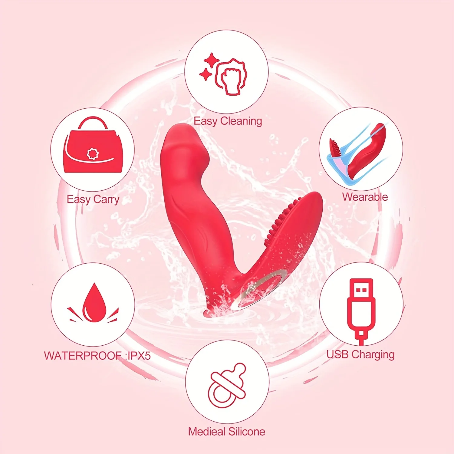 AAV APP Control Wearable Sex Toy Rose Flower Clitoral Stimulation 10 Thrusting Vibrating G Spot Vaginal Vibration for Women