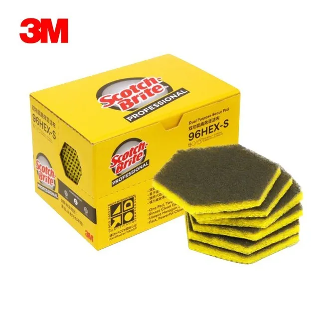 3M Scotch-Brite 96HEX# Effective Dual Purpose Hexagon Scour Sponge Pad