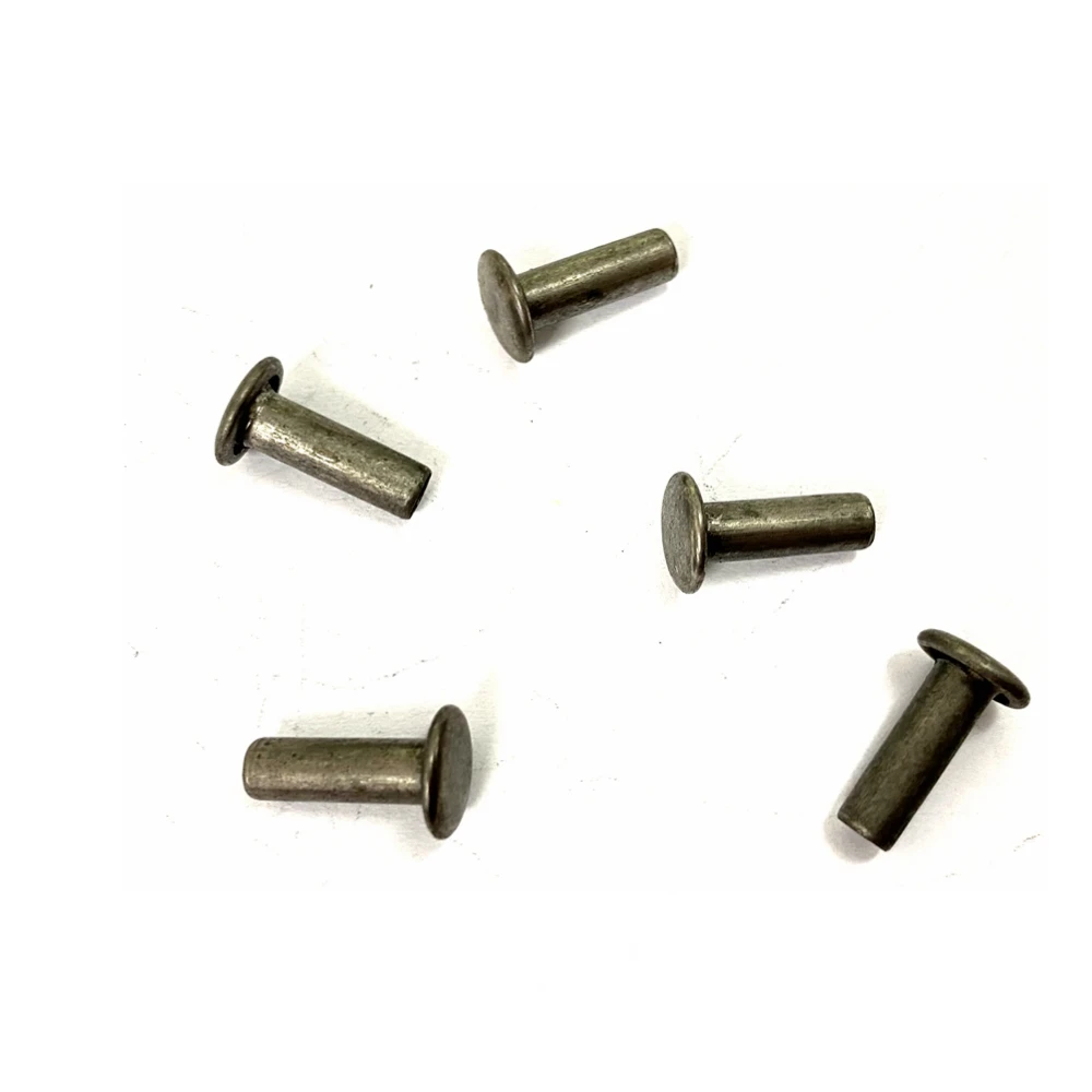 Single Head Stainless Steel Rivet Steel Flat Head Hollow Rivet Semi Tubular Rivets