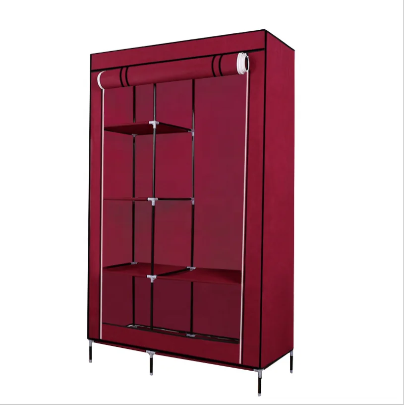 
Portable folding Clothes Closet Wardrobe with Non-Woven Fabric and Hanging Rod Quick and Easy to Assemble 