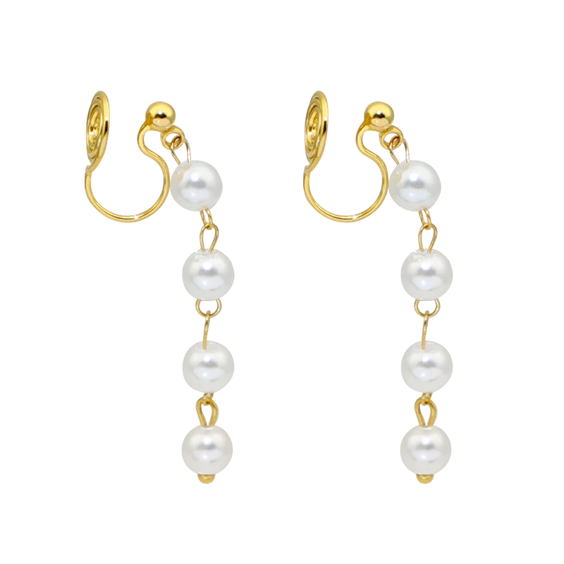Korean version pearl earrings female temperament retro mosquito coil ear clip ear piercing ear accessories famous girl design