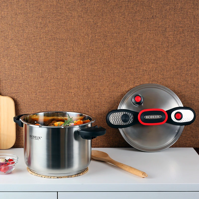 Wholesale  8L Pressure Cooker Stainless Steel Black Bakelite Handle Impact Bottom Pressure Rice Cooker Home use