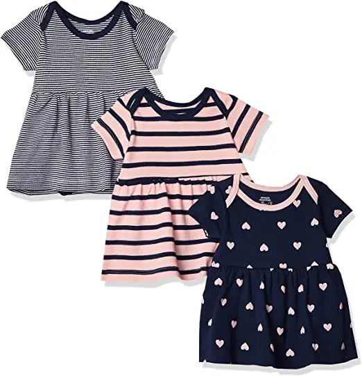 2022 new style baby girl summer dress crew neckline diaper cover