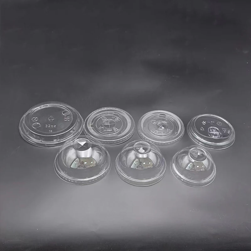 disposable plastic flat dome sip spin hot pot design 32oz 16oz standard diameter cups