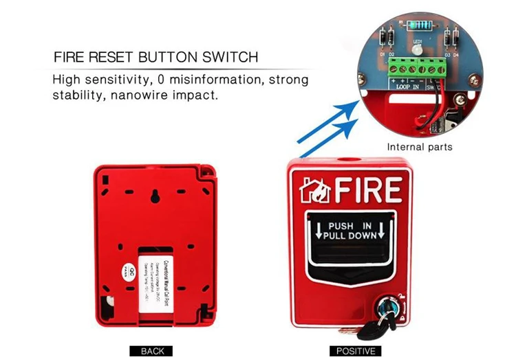 SUMRING Factory Wholesale Manual Call Point Pull Down Button Wholesale Conventional Manual Call Point For Fire Alarm System