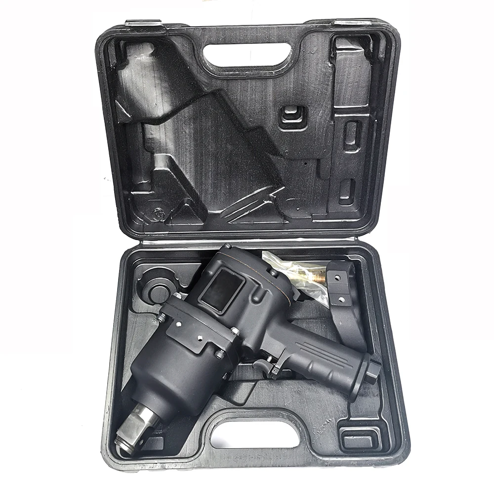 Heavy Duty Truck Tractor Construction 1' Inch Square Drive Air Impact Wrench Kit with Plastic Box