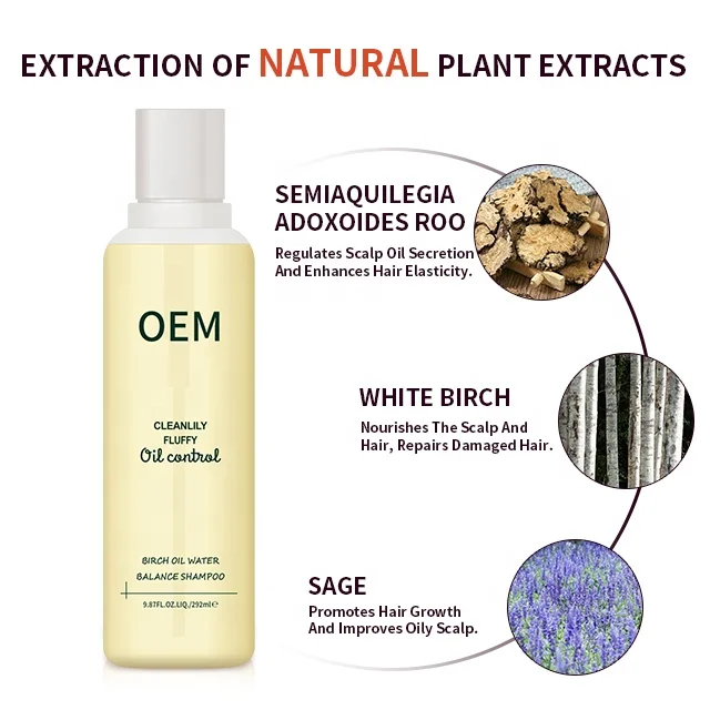 CHINESE PROFESSIONAL SHAMPOO SUPPLIER WHOLESALE ORGANIC SULFATE-FREE PRIVATE LOGO BIRCH SHAMPOO WITH HIGH QUALITY RAW MATERIALS