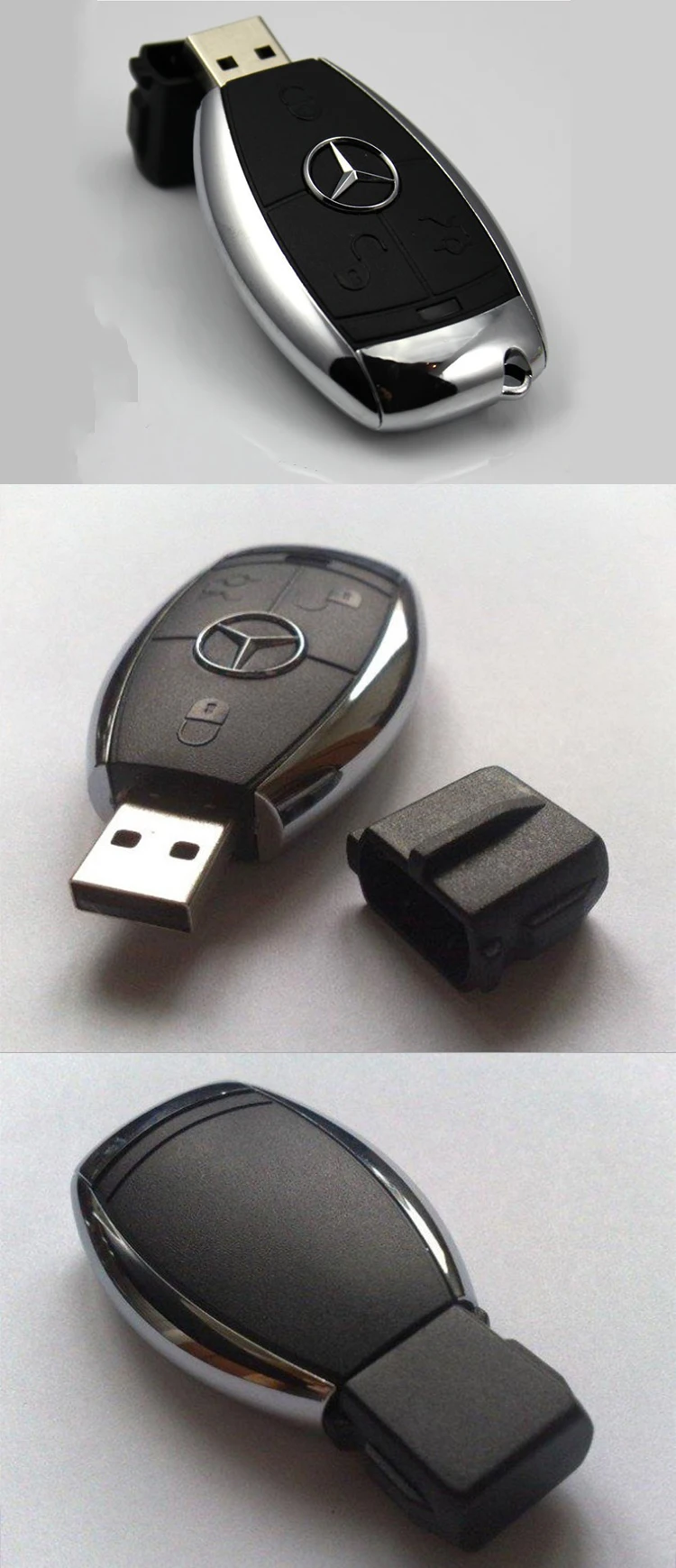Usb-флеш-накопитель в форме ключа автомобиля Benz с логотипом на заказ хороший рекламный USB-накопитель