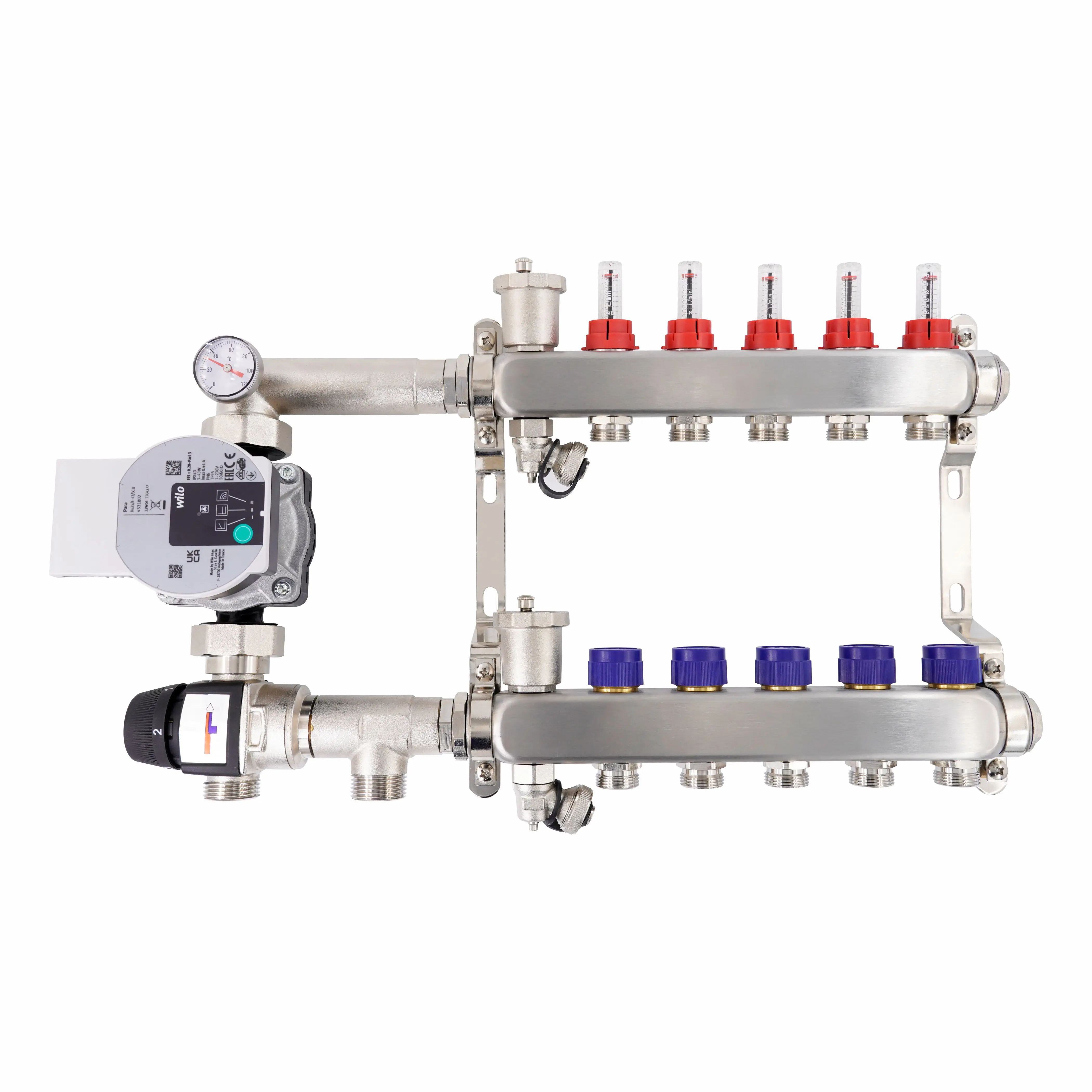 ZL-2532 floor radiant hydronic heating system underfloor heating Single Circuit manifold Pump control pack