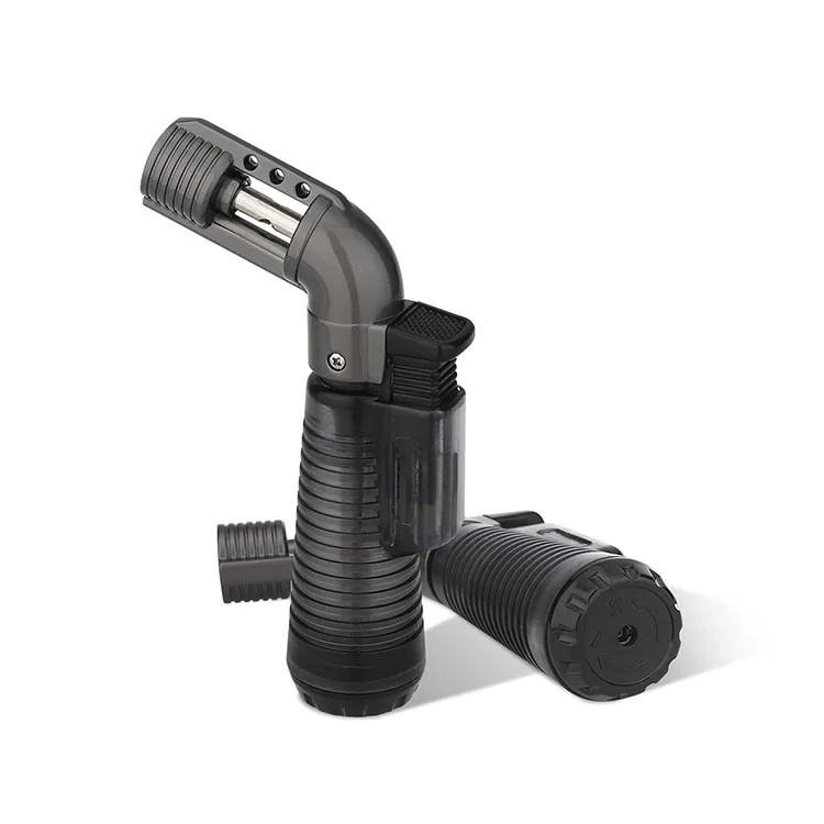 Hot-selling adjustable flame windproof refillable fuel single butane torch Jet flame cigarette cigar lighter