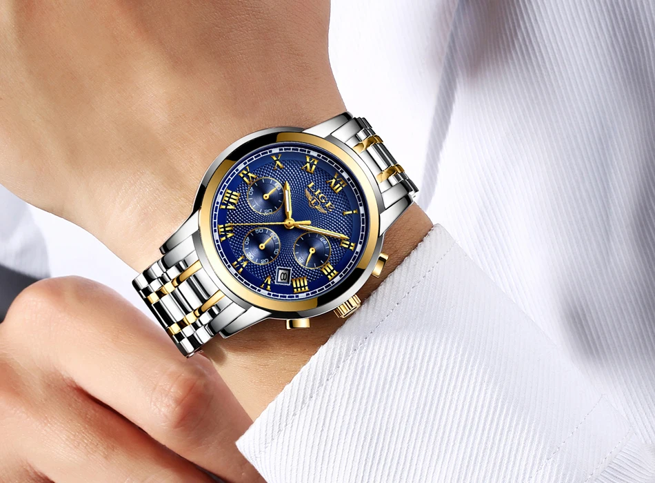 Мужские водонепроницаемые кварцевые часы