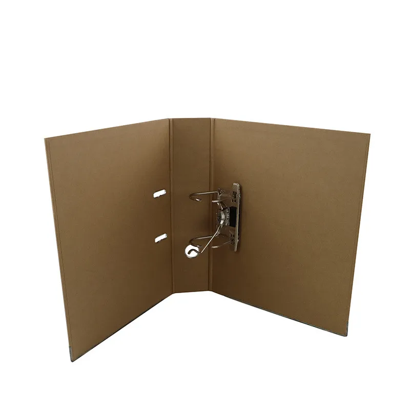 Logo Customized  A4 3 inches Spine Kraft Paper Lever Arch File Office 2 Holes D-Ring  Binder File Folder