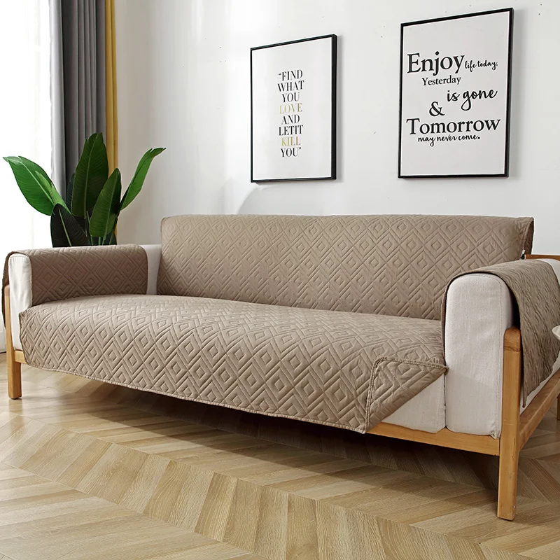 Sofa Slipcover Reversible Sofa Cover Couch Cover Furniture Protector with Elastic Straps for Pets Kids Children