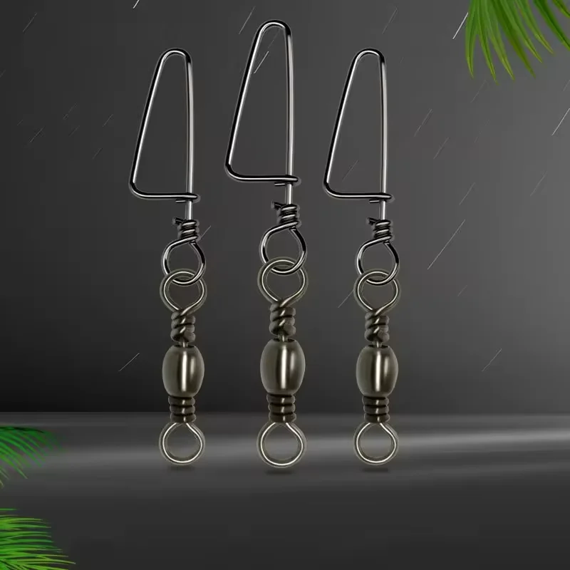 ZHUO RUN Fishing Swivels Ball Bearing Swivel With Safety Snap Solid Rings Rolling Swivel For Carp Fishing Accessories