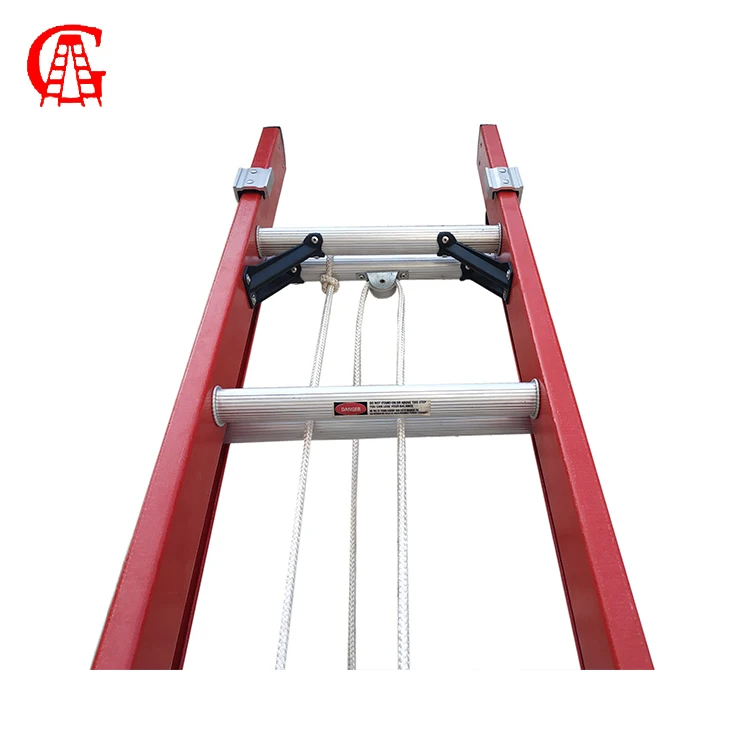 High quality  safety lightweight 24 Step 28 ft 5m 9 m slide track fiberglass extension ladder