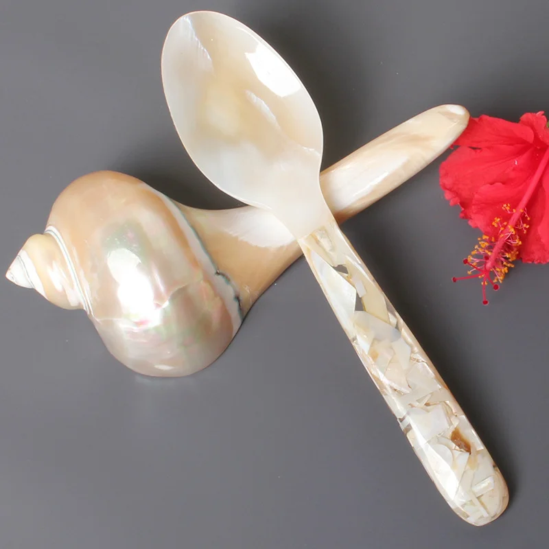 16Cm Mother Of Pearl Caviar Spoon Shell Spoon Pearl Coffee Dessert Spoon Teaspoon