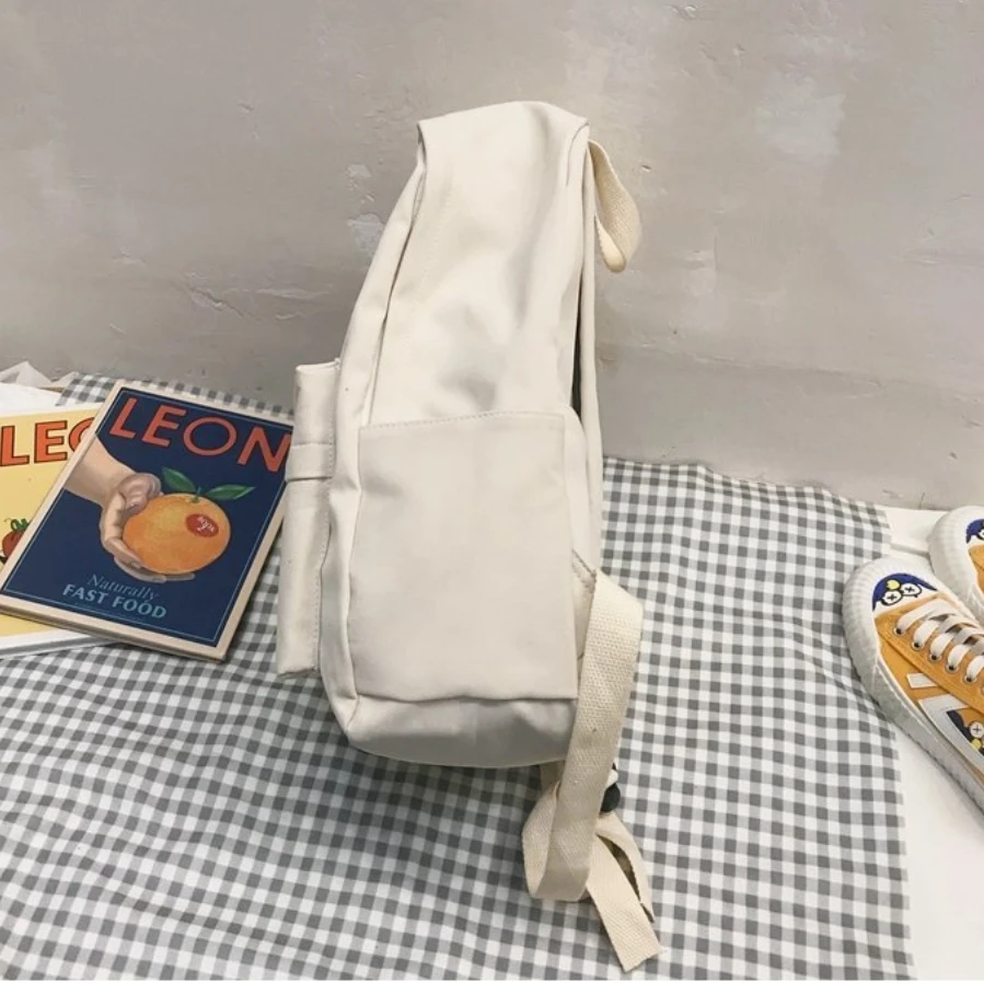 Wholesale No print Schoolbag Junior High School Female Korean Version College Student Backpack High School Large Capacity Bag