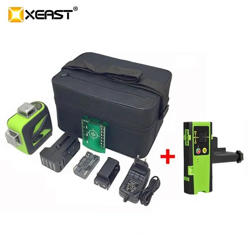  XEAST 2021 Лидер продаж 12 линий 3D крест фон для фотосъемки с изображением зеленого лазерный нивелир самовыравнивания зеленый луч приемником лазерного