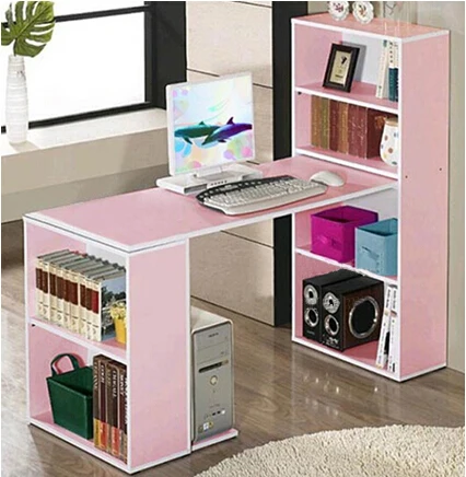 Modern Industrial Large Open Bookshelves MDF Material Study Writing European Style Home Office Computer Desk