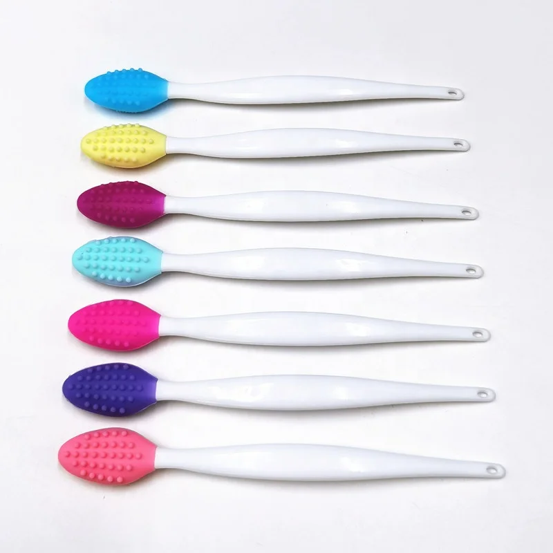 Lip Brush Tool for Nose Scrub Clean Soft Double Sided Silicone Lip Exfoliating Brush Lip Scrub Brush