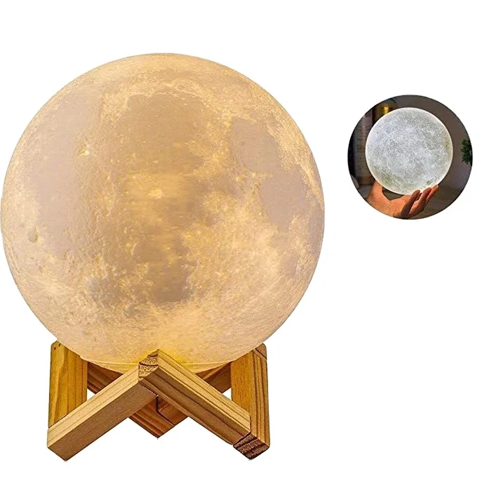 
New 3D Moon Lamp 16 Colors Moon Touch Light With Remote Control USB Rechargeable LED Night Light For Home Decoration 